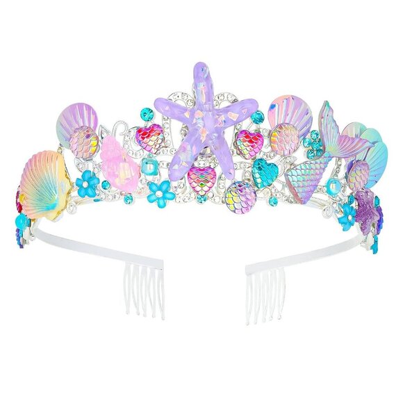 Accessories - Mermaid Tiara Rhinestones Party Crown for Women Dress Up Birthday Accessories